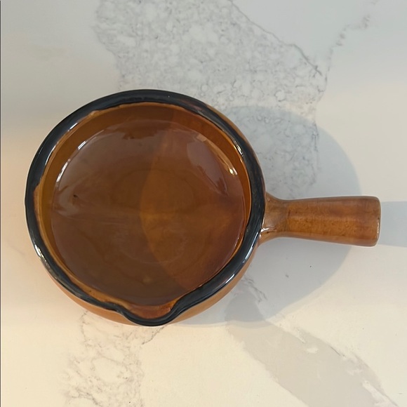 Brown Ceramic  Dish with Handle set of 6 - Picture 1 of 3